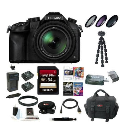 Panasonic LUMIX DMC-FZ1000 16X Long Zoom Digital Camera (Black) (Gold Bundle)