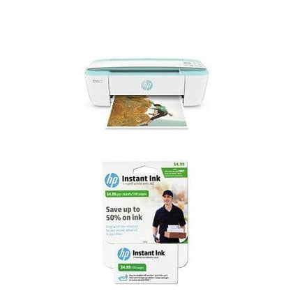 HP DeskJet 3755 Compact All-in-One Photo Printer with 100-page Instant Ink Bundle