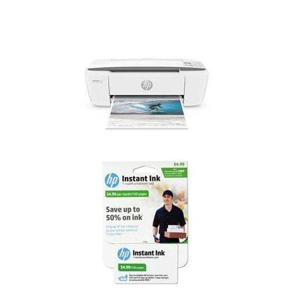 HP DeskJet 3755 Compact All-in-One Photo Printer with 100-page Instant Ink Bundle