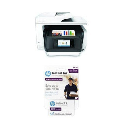 HP OfficeJet Pro 8720 Inkjet Printer with Instant Ink Bundle - White