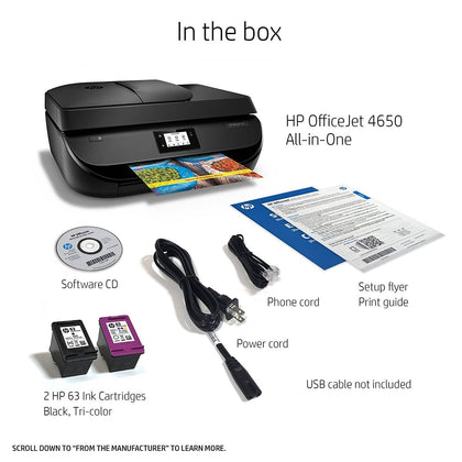 HP OfficeJet 4650 Wireless All-in-One Photo Printer - Black