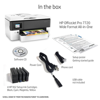 HP OfficeJet Pro 7720 All in One Wide Format Printer with Wireless Printing